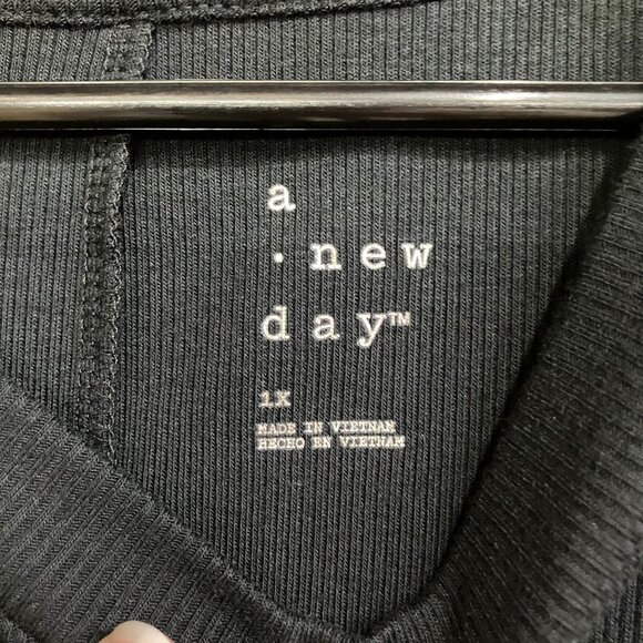 A New Day Women's 1X Black Muscle Tank Mini Knit Dress Sleeveless - Picture 5 of 10